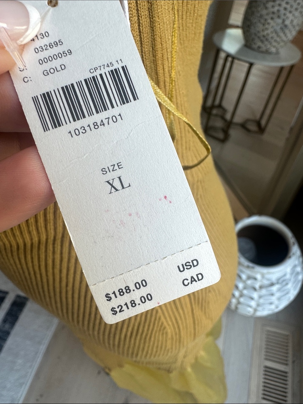 Anthropologie Mustard Yellow Ribbed Knit Maxi Dress with Tulle Hem - Picture 3 of 4